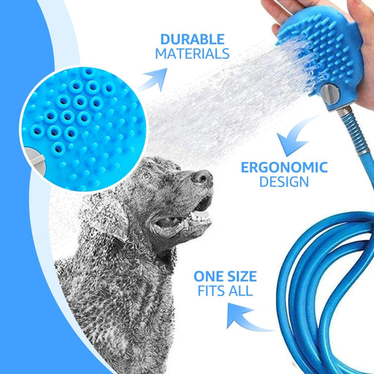 4 in 1 Dog Bath Brush Pro for Dog Washing, Scrubbing, Massaging & Grooming - Pawious