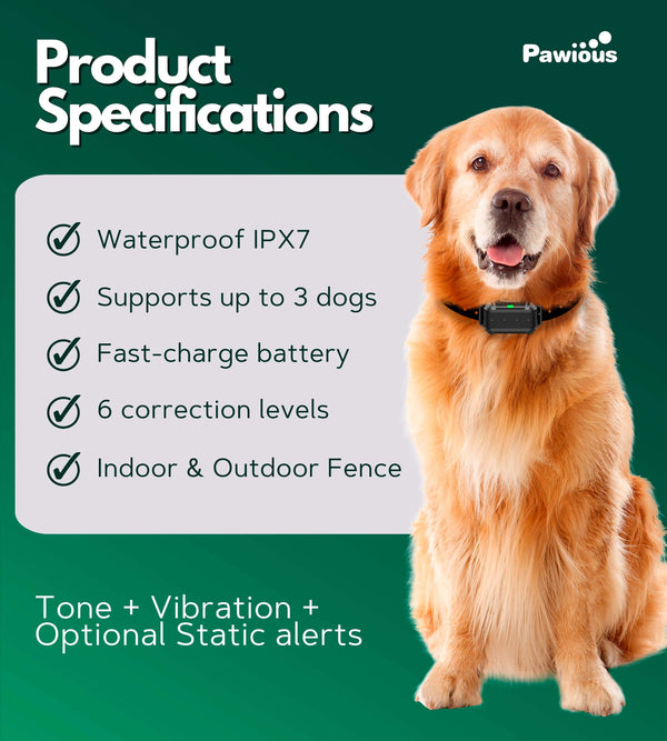 Wireless Dog Fence & Forbidden Area F900Plus - High Precision, Set for 3 Dogs, Secure Up to 1 Acre, Perfect for Homeowners