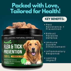 Flea and Tick Prevention for Dogs Chews - 9 oz