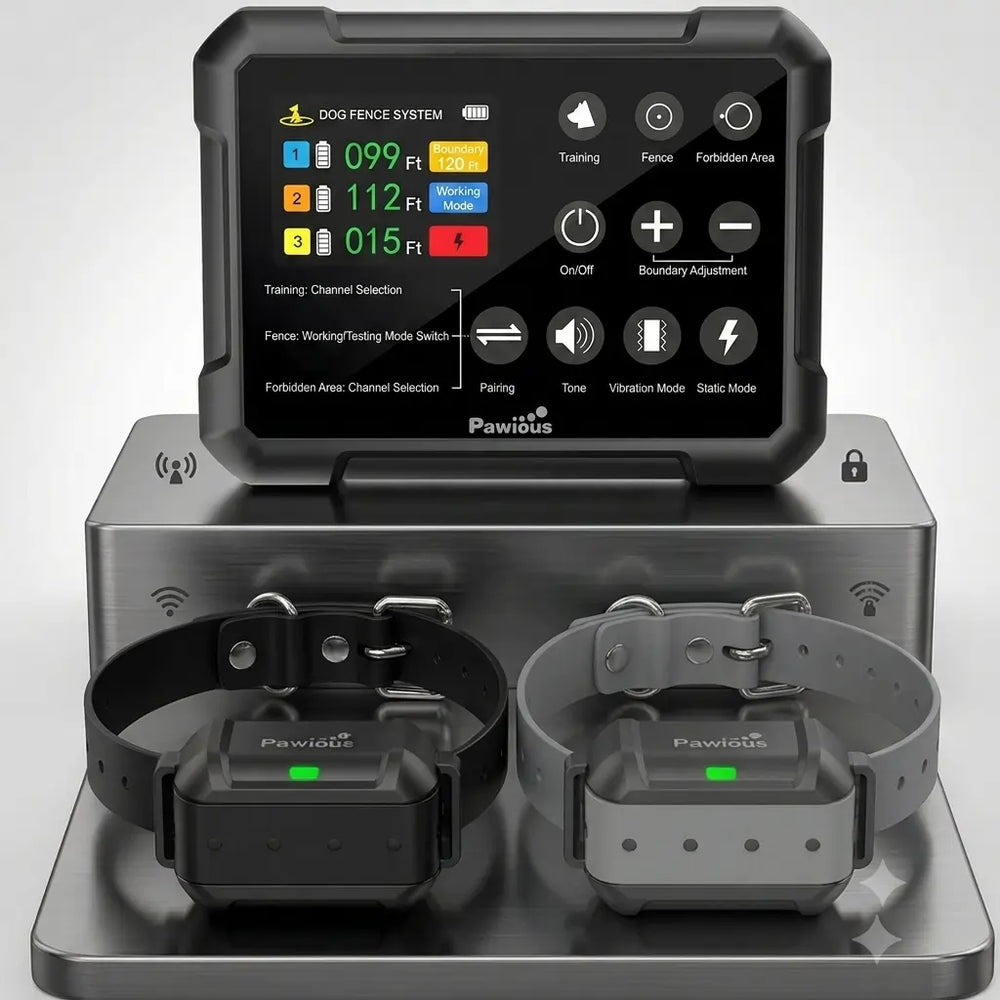 Wireless Dog Fence & Forbidden Area N5-F900Plus - High Precision, Set for 2 Dogs, Secure Up to 5 Acres, Circular Boundary