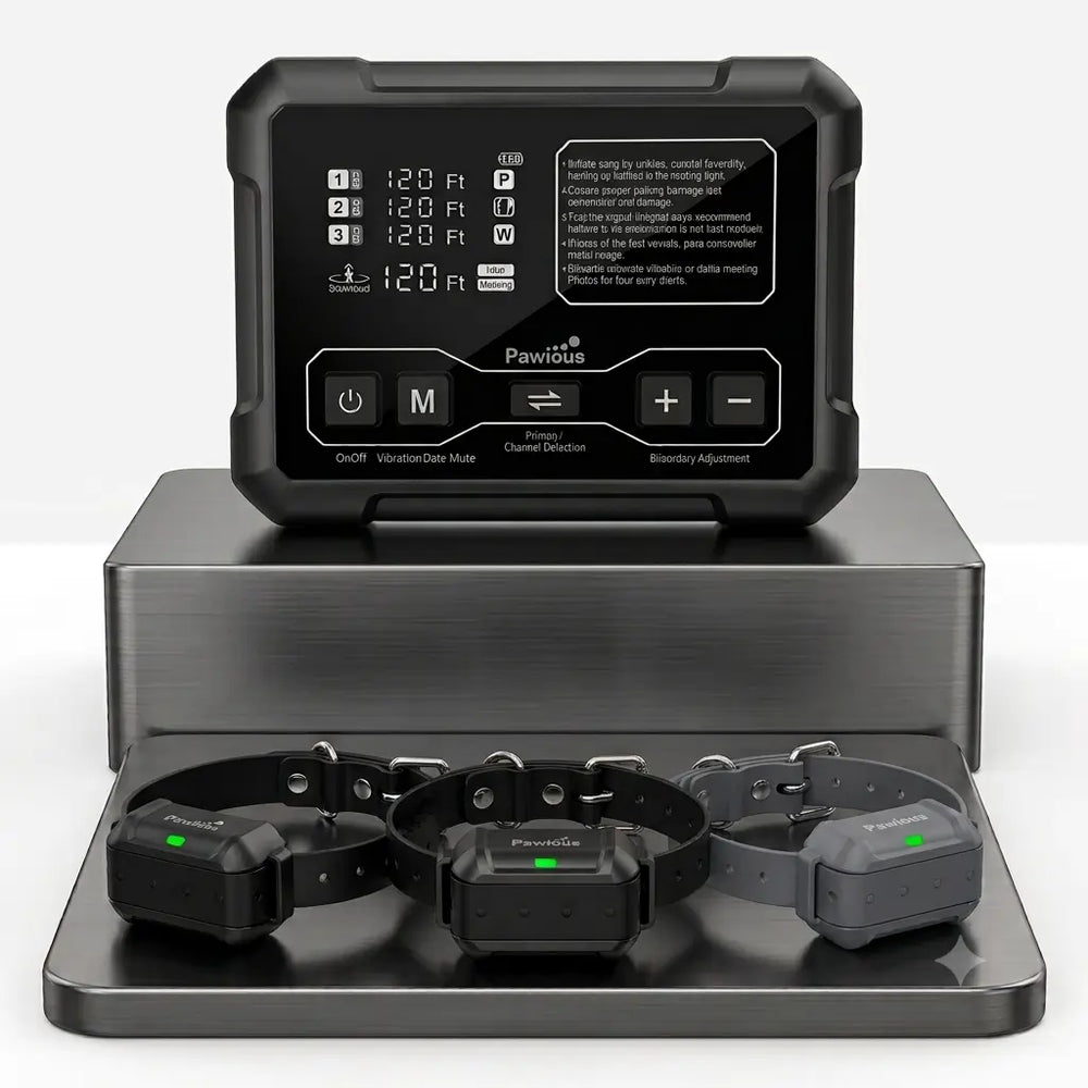 Wireless Dog Fence N5-F900 - High Precision, Set for 3 Dogs, Secure Up to 5 Acres, Circular Boundary