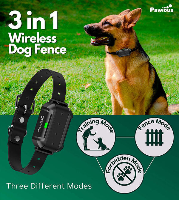 Wireless Dog Fence & Forbidden Area F900Plus - High Precision, Set for 3 Dogs, Secure Up to 1 Acre, Perfect for Homeowners