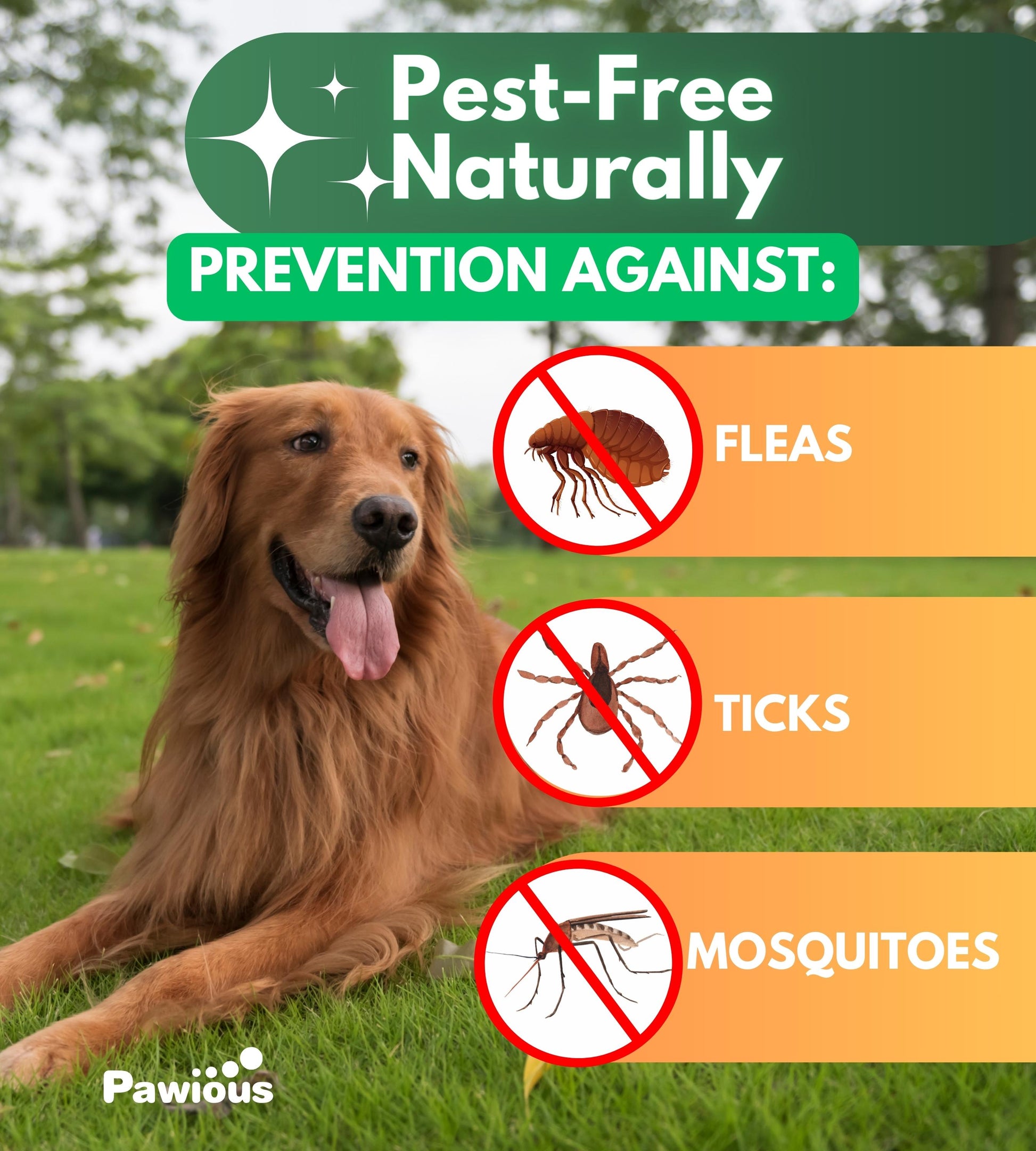 Prevención de pulgas y garrapatas para perros masticables - Hecho en EE. UU., 9 oz - Suplemento natural - Defensa contra plagas