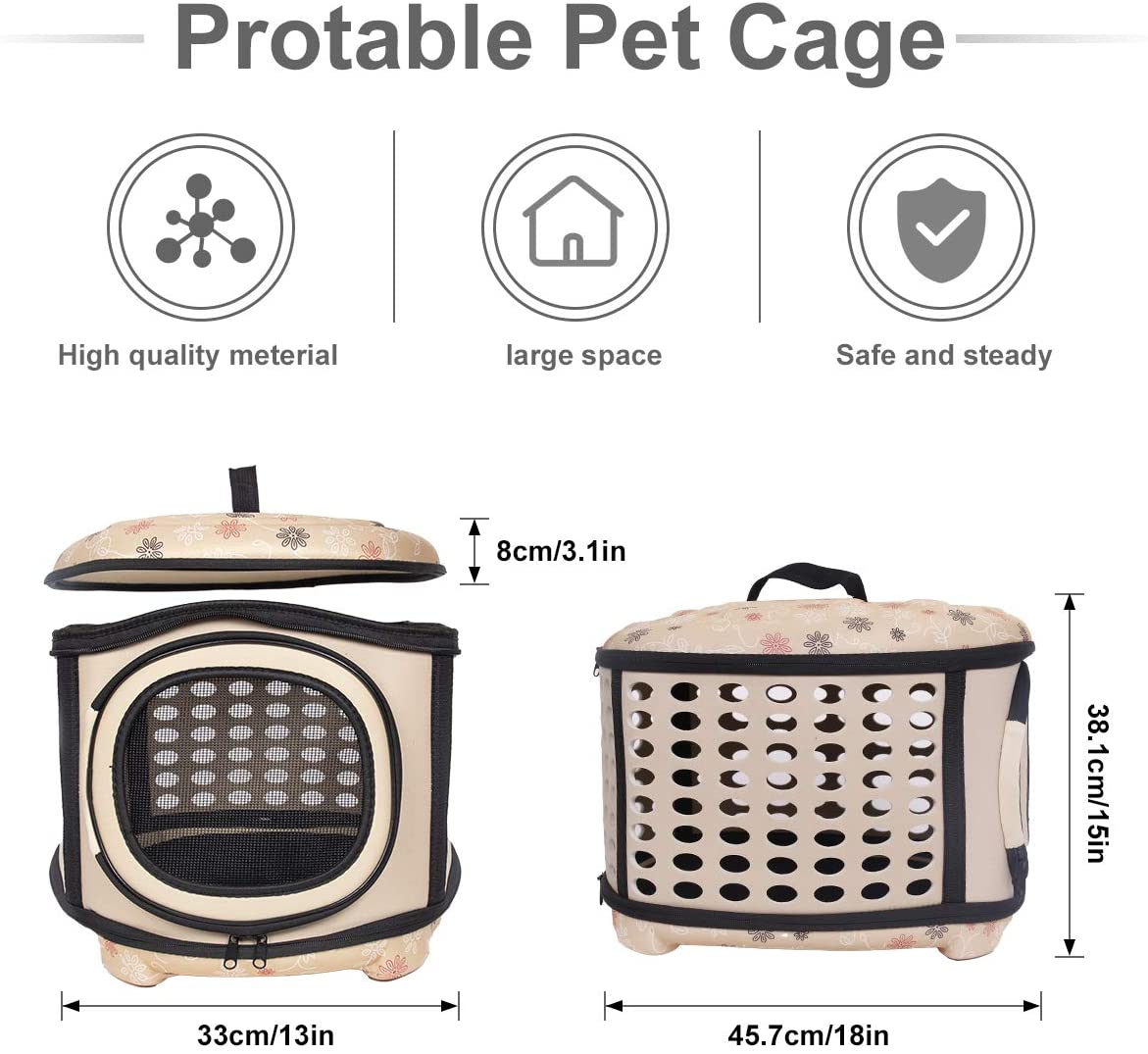 Foldable Pet Dog Cat Puppy Handbag Carrier Cage by Furr Baby Gifts