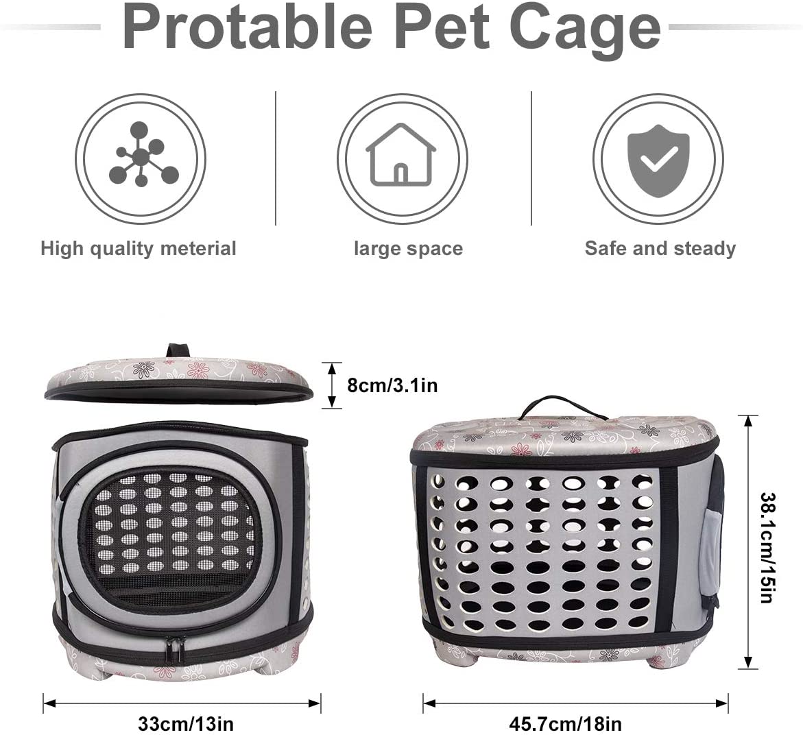 Foldable Pet Dog Cat Puppy Handbag Carrier Cage by Furr Baby Gifts