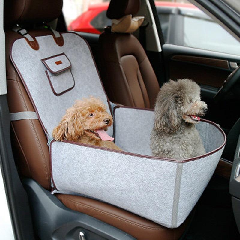 Retro Pet Travel Buddy: Versatile Car Mat & Seat Cushion by Dog Hugs Cat