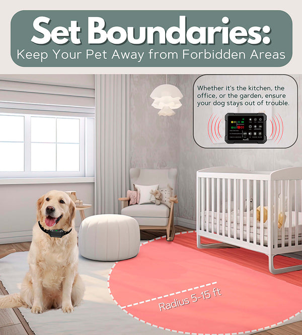 Wireless Dog Fence & Forbidden Area N5-F900Plus - High Precision, Set for 2 Dogs, Secure Up to 5 Acres, Perfect for Homeowners