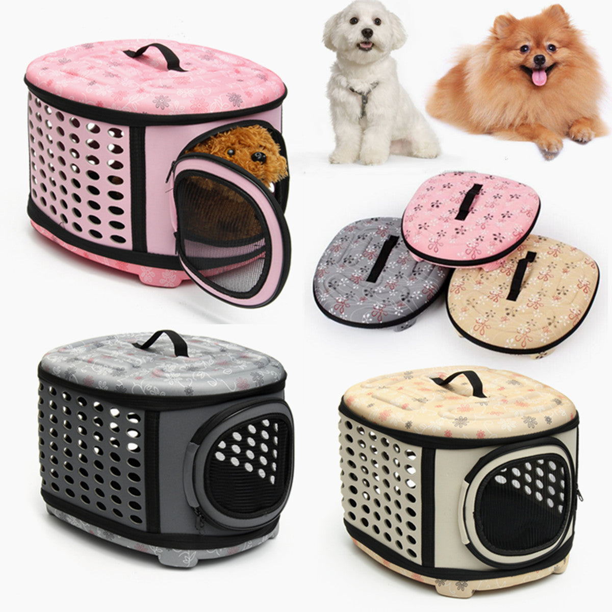 Foldable Pet Dog Cat Puppy Handbag Carrier Cage by Furr Baby Gifts