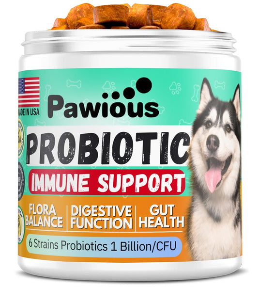Probiotics for Dogs - Digestive Enzymes Gut Flora, Digestive Health, Immune System - Diarrhea Support, Itchy Skin, Allergies