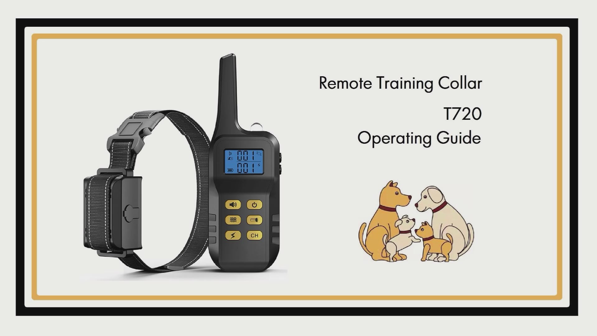Dog Training Collar T720 for Hunting - 3300ft Range, IPX68 Waterproof, LED Mode