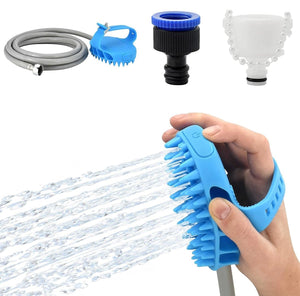 4 in 1 Dog Bath Brush Pro for Dog Washing, Scrubbing, Massaging & Grooming - Pawious