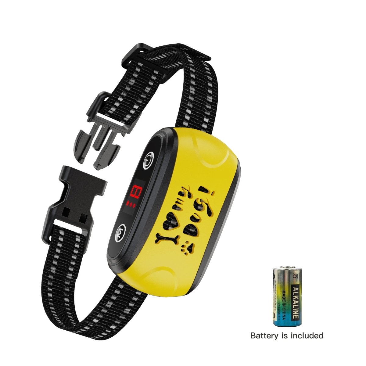 B300 Dog Bark Control Collar Yellow - Bark Control for Small Medium Large Dogs - Pawious
