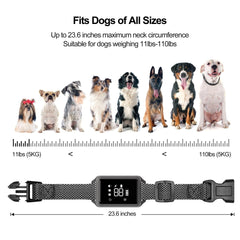 Dog Bark Collar B800c Black - Rechargeable, Advanced Anti Barking Collar, LCD Display - Pawious