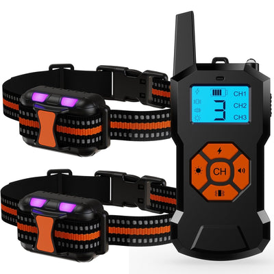 Dog Training Collar T503 - Rechargeable, Waterproof IPX7, 1500 ft Range, Set for 2 Dogs - Pawious