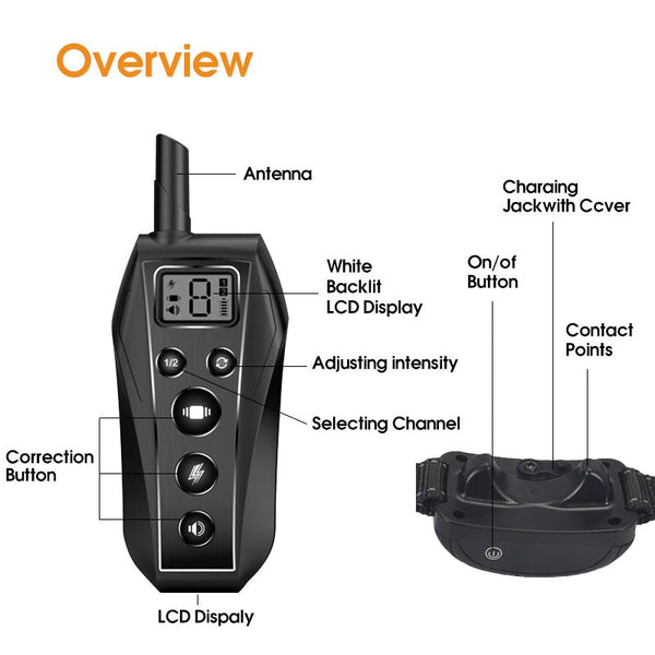 Dog Training Collar T700 - Waterproof, Long Lasting Rechargeable Battery, 650ft Range - Pawious