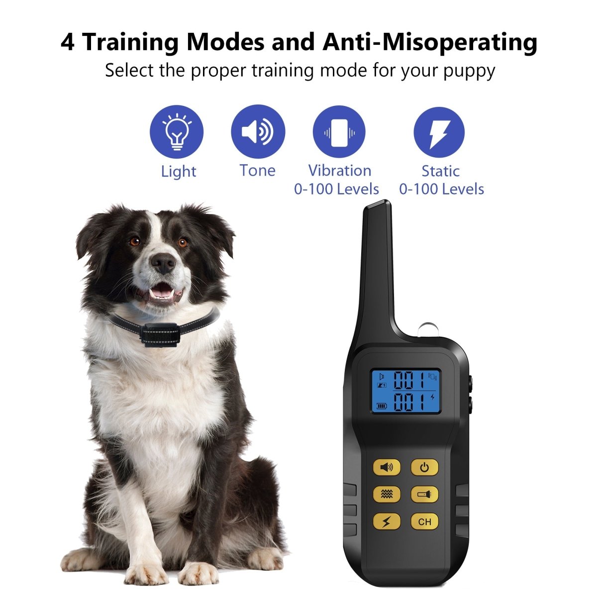 Dog Training Collar T720 for Hunting - 3300ft Range, IPX68 Waterproof, LED Mode, 2 Dog Set - Pawious