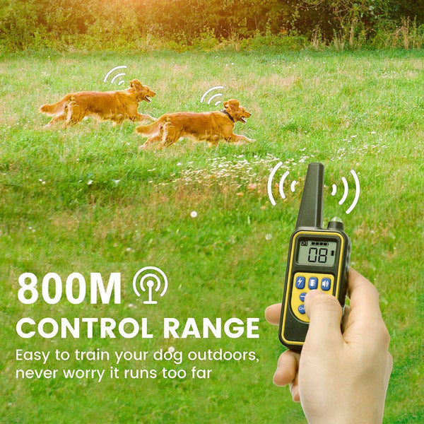 Dog Training Collar T776 - Rechargeable, Long Range 2700ft, LED Light Mode, 2 Dog Set - Pawious