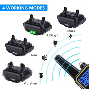 Dog Training Collar T776 - Rechargeable, Long Range 2700ft, LED Light Mode, 2 Dog Set - Pawious