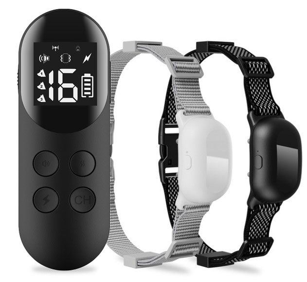 Dog Training Collar with Remote T200 Black - 2 Dog Set, IPX68 Waterproof, 1000ft Range - Pawious