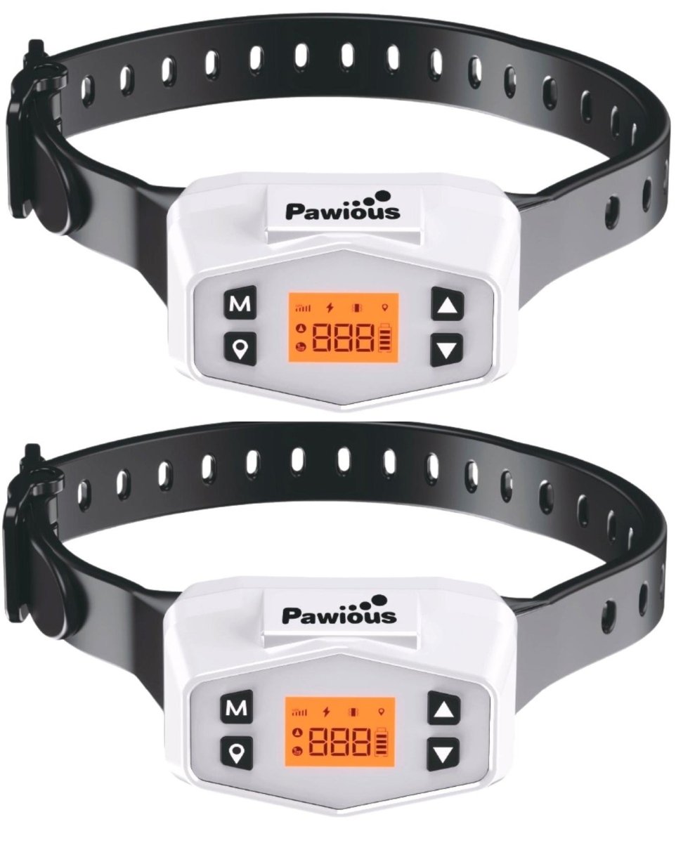 GPS Dog Fence F800 White - Radius 33-1000 Yards, Rechargeable, Mid to Large Dogs, Outdoor Use Only - Pawious