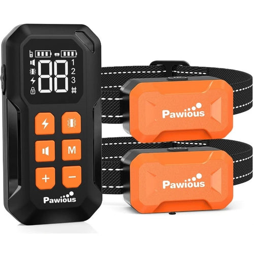 Wireless Dog Fence TZ-F381, 2-in-1 Fence & Dog Training Collar - with Charging Station, 2 Dog Set, Orange - Pawious